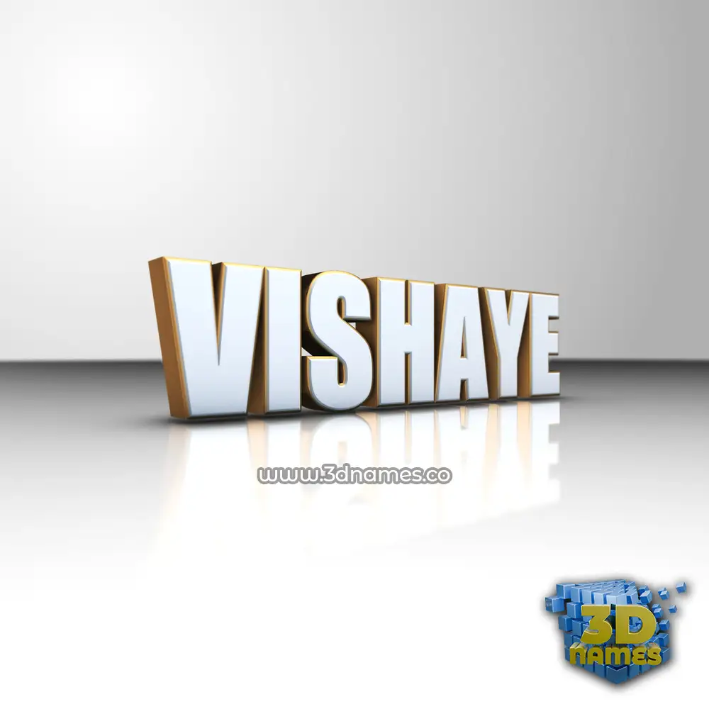 vishaye in White'n'Gold style - 3D name wallpaper