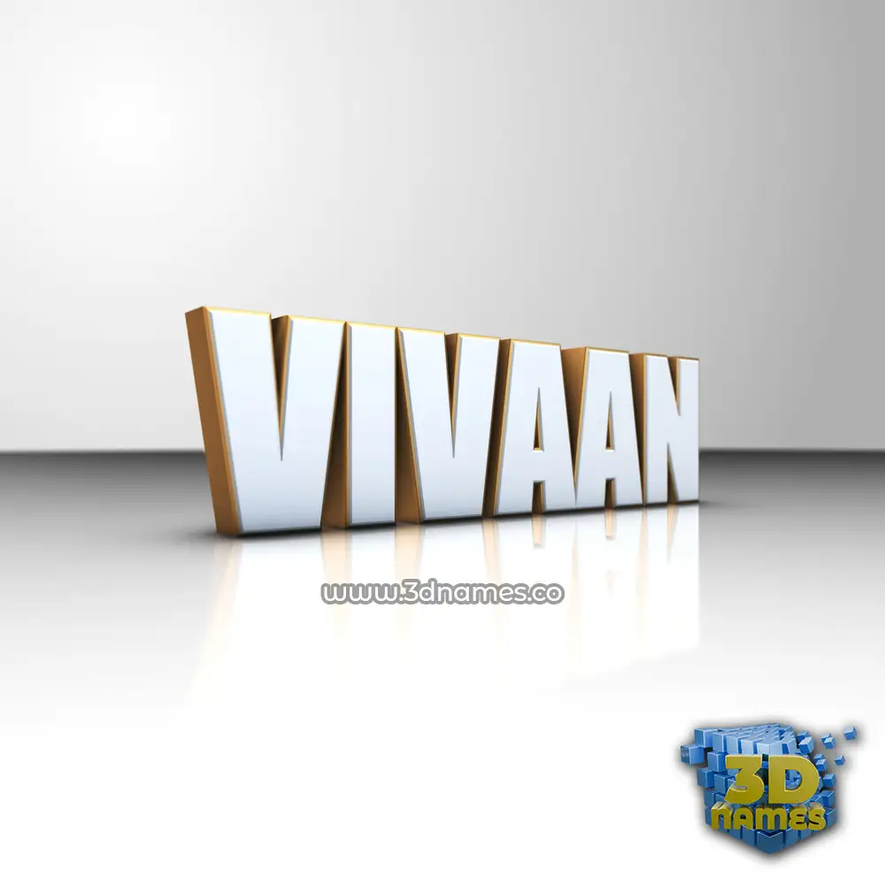 vivaan in White'n'Gold style - 3D name wallpaper