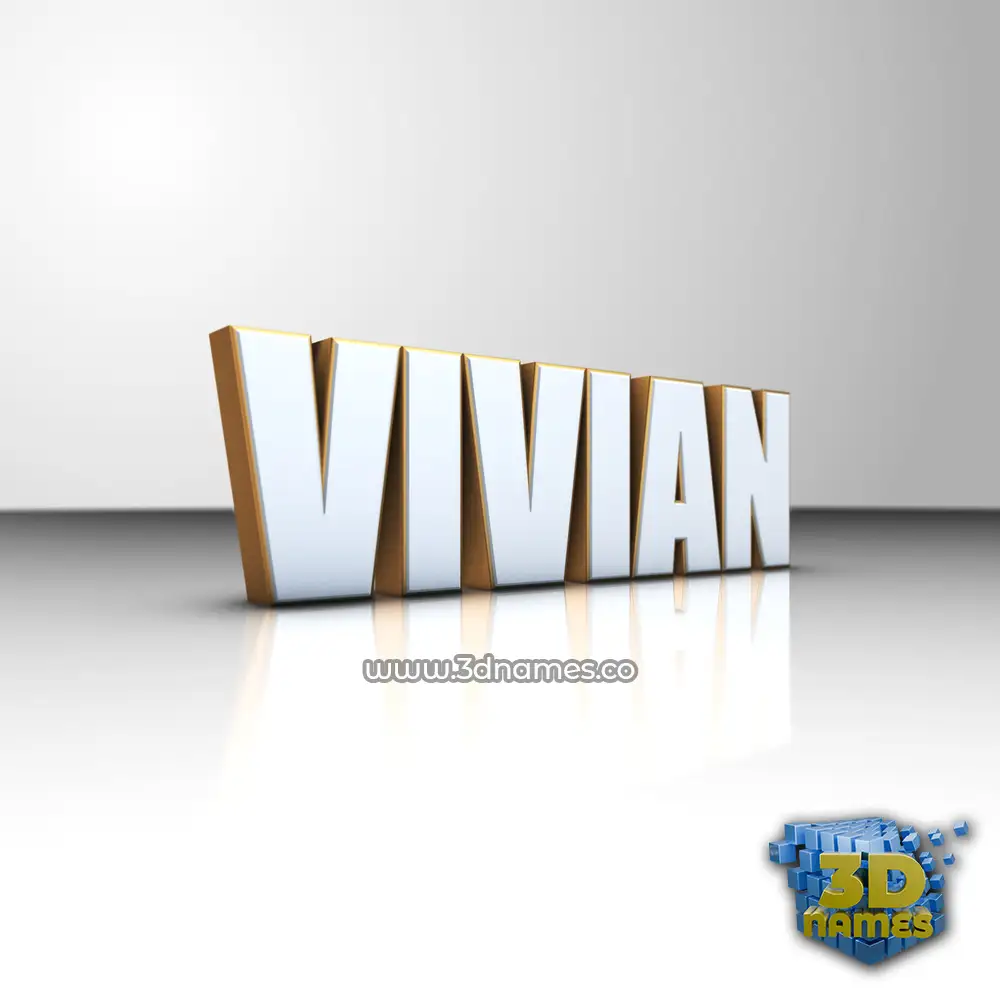 vivian in White'n'Gold style - 3D name wallpaper
