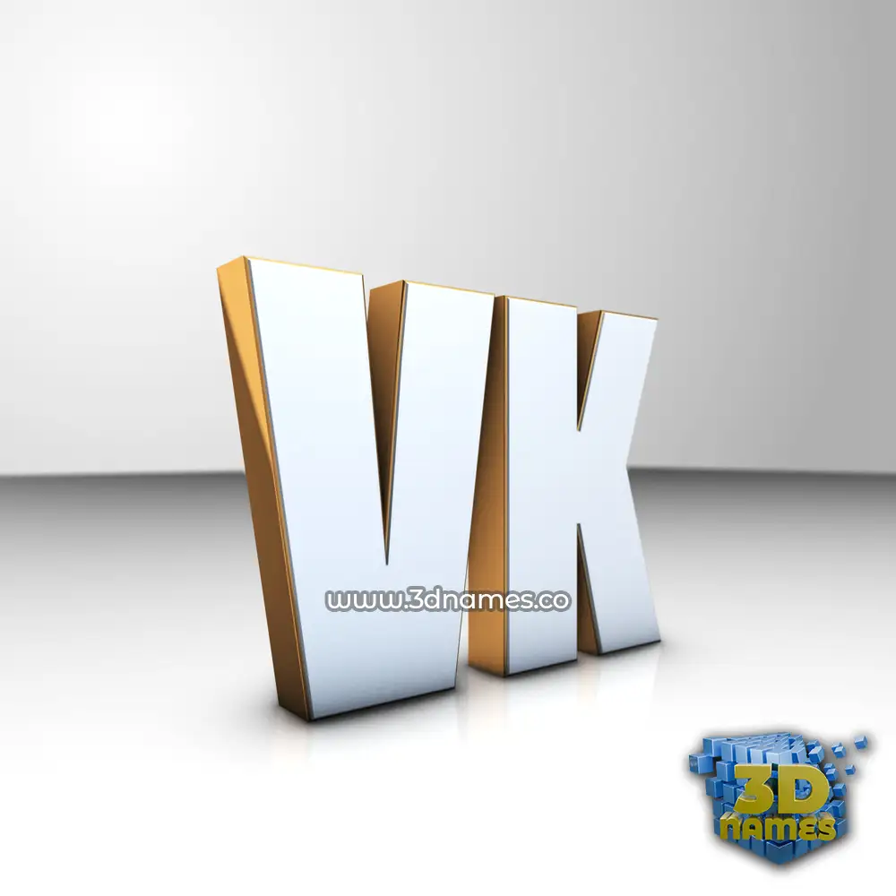 vk in White'n'Gold style - 3D name wallpaper