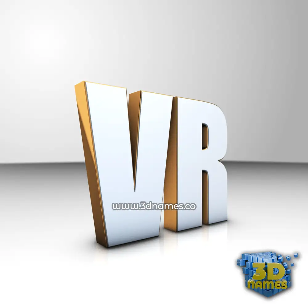 vr in White'n'Gold style - 3D name wallpaper
