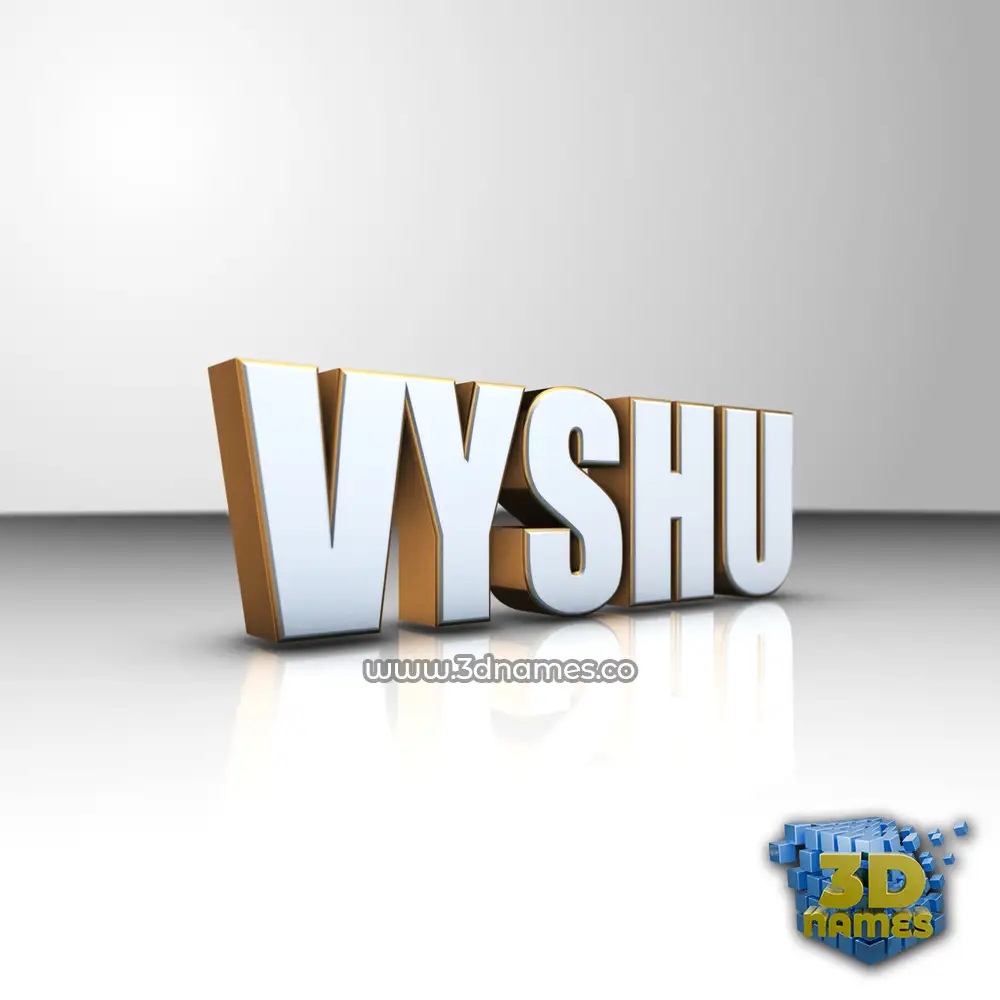 vyshu in White'n'Gold style - 3D name wallpaper