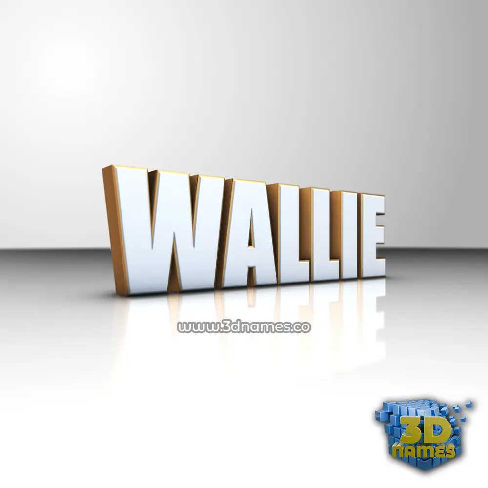 wallie in White'n'Gold style - 3D name wallpaper