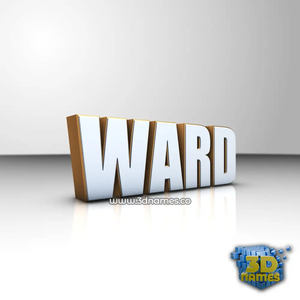 ward in White'n'Gold style - 3D name wallpaper