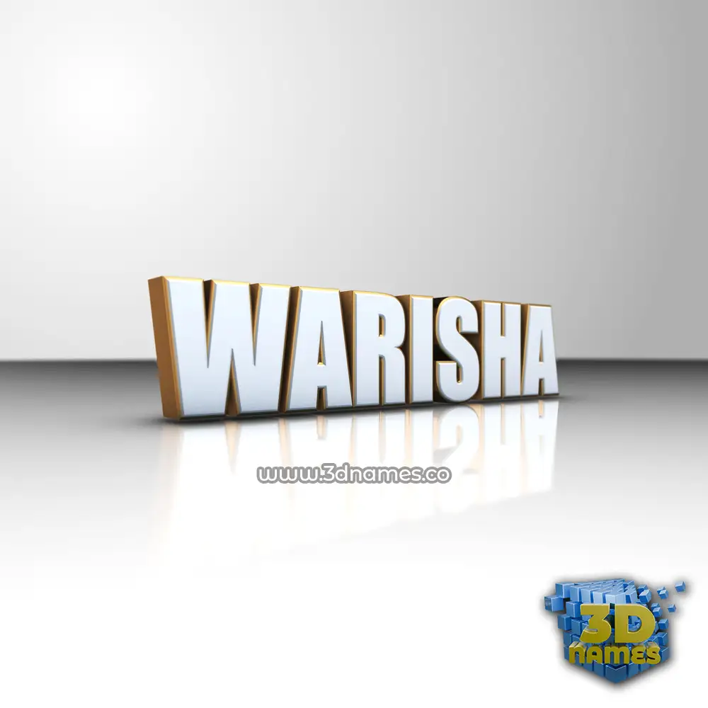 warisha in White'n'Gold style - 3D name wallpaper
