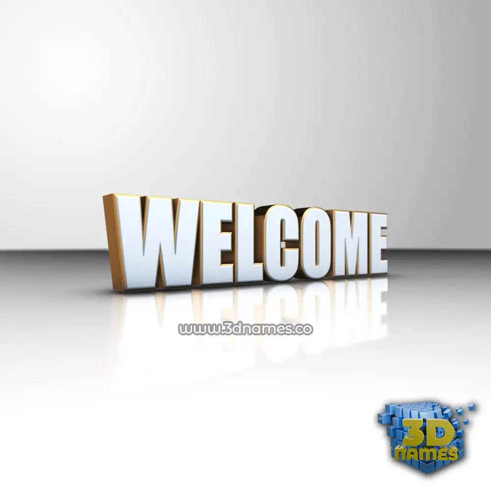 welcome in White'n'Gold style - 3D name wallpaper