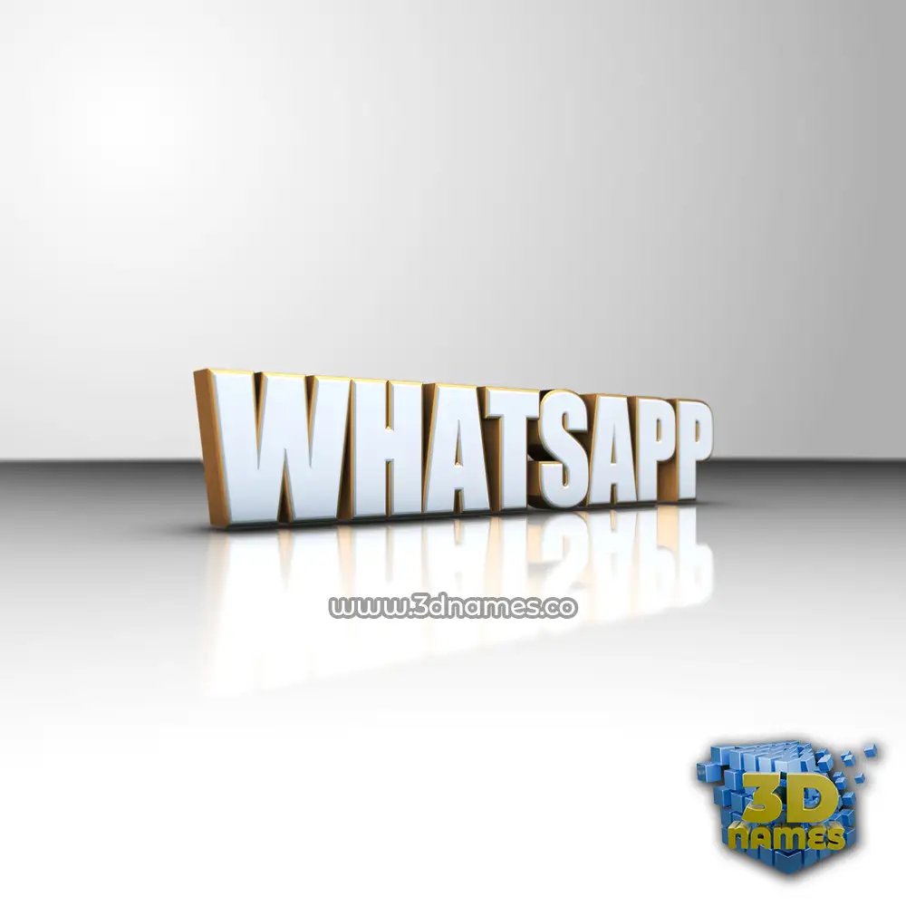 whatsapp in White'n'Gold style - 3D name wallpaper