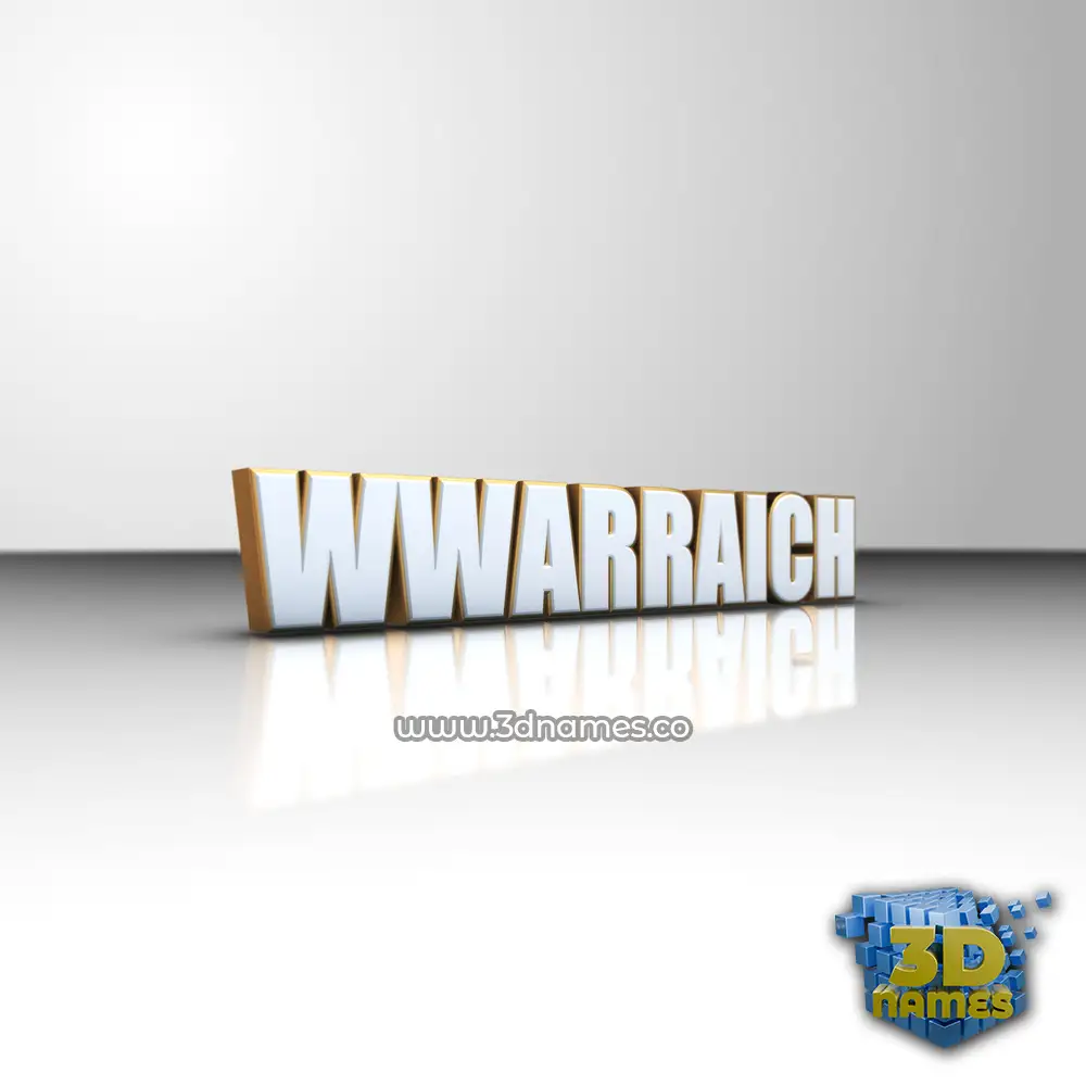 wwarraich in White'n'Gold style - 3D name wallpaper