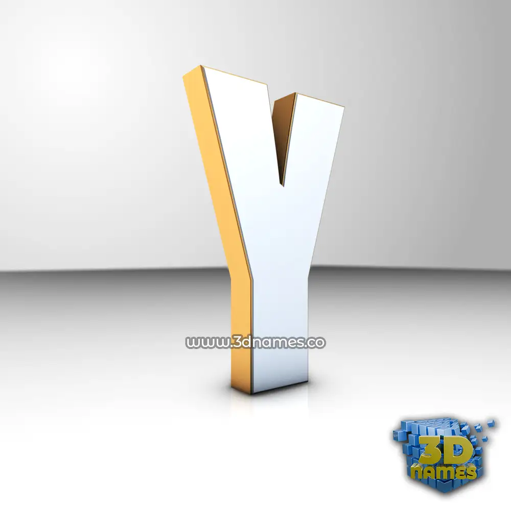 y in White'n'Gold style - 3D name wallpaper
