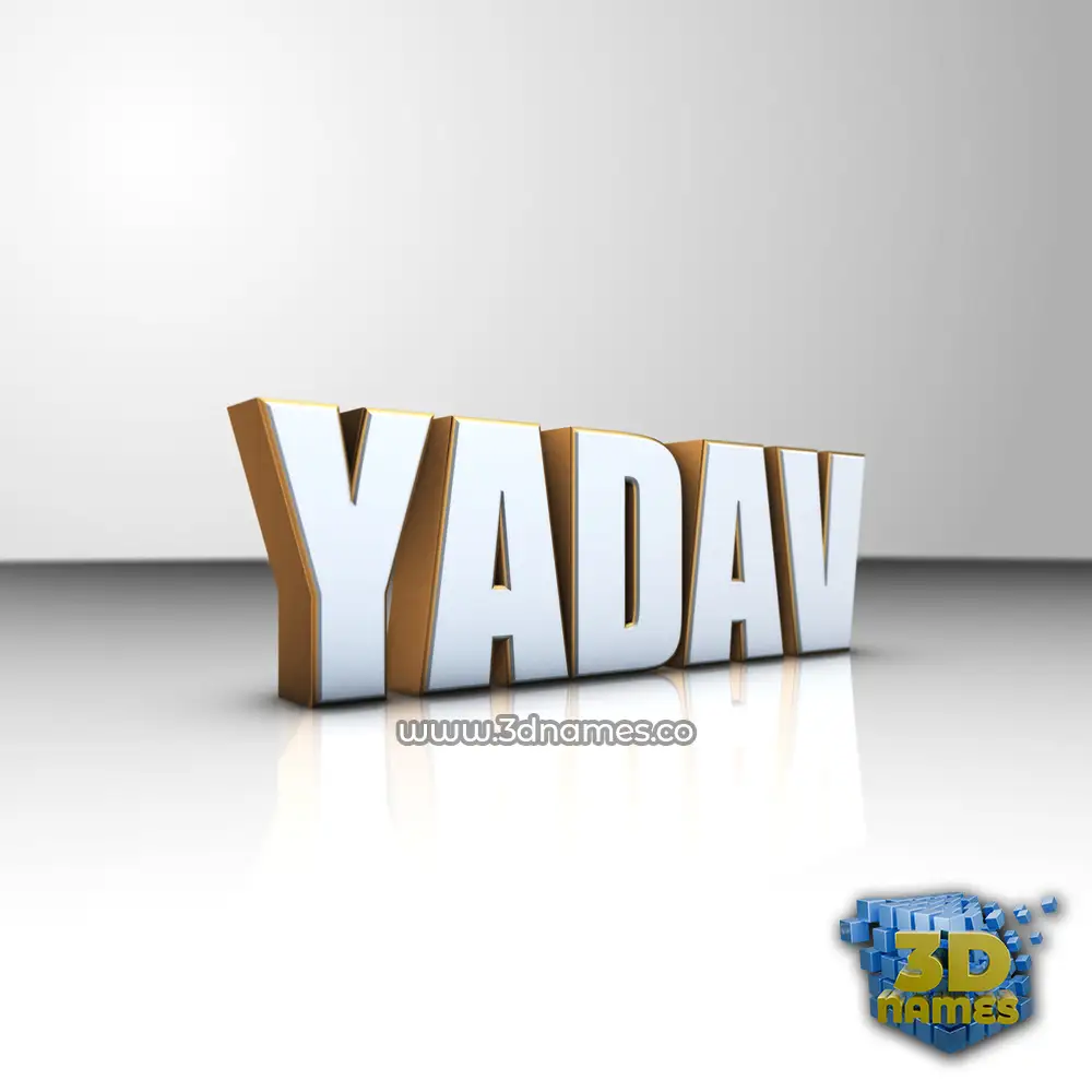 yadav in White'n'Gold style - 3D name wallpaper