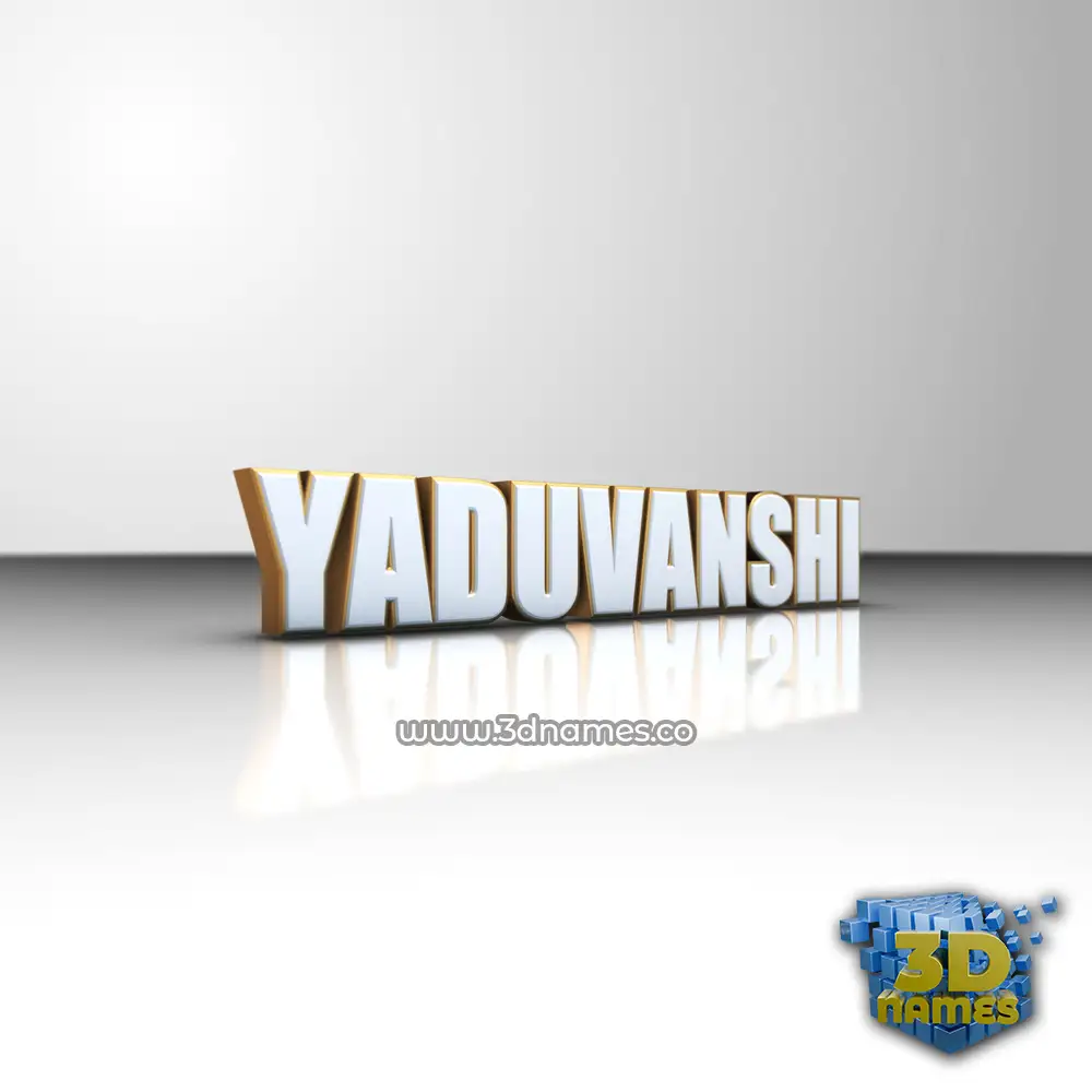 yaduvanshi in White'n'Gold style - 3D name wallpaper
