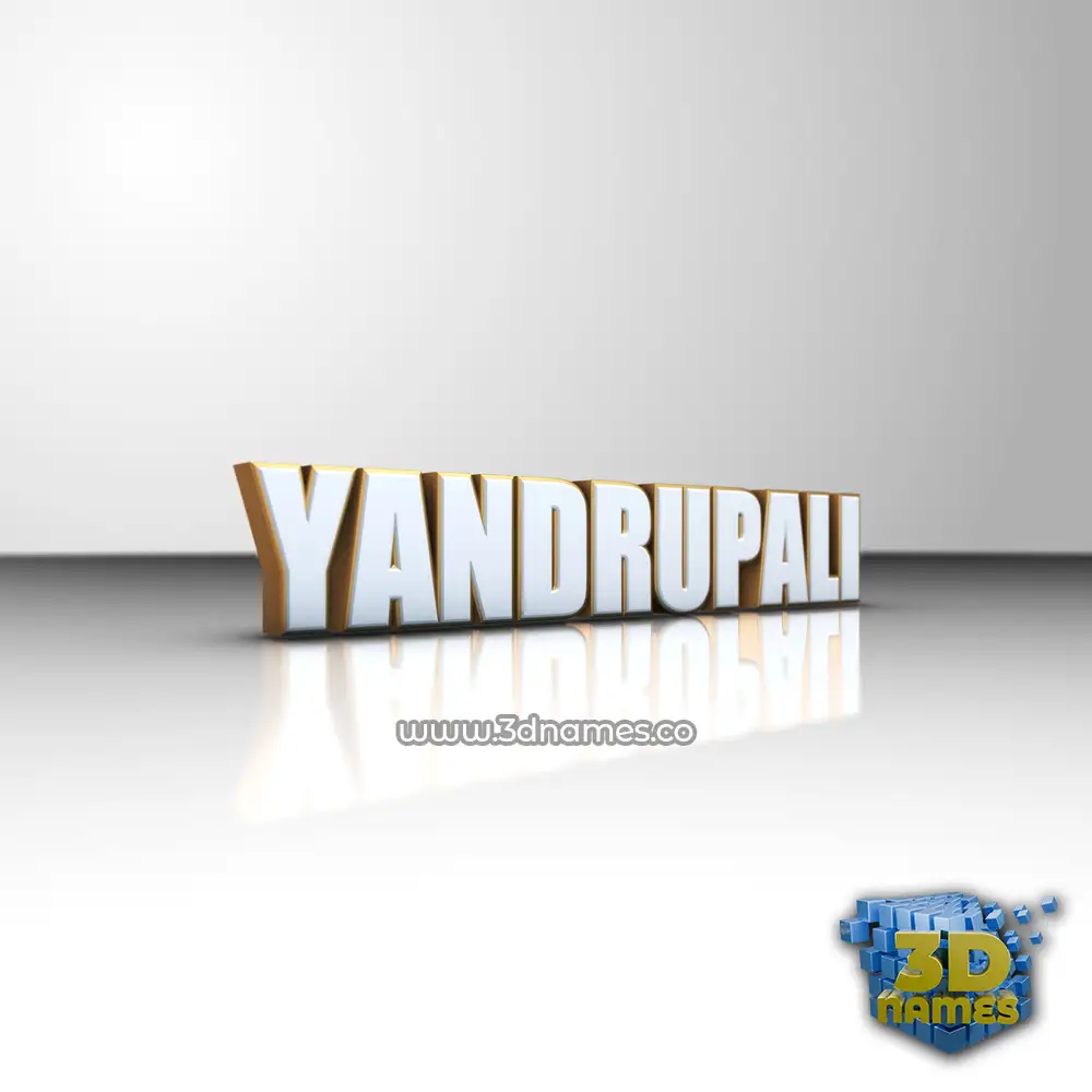 yandrupali in White'n'Gold style - 3D name wallpaper
