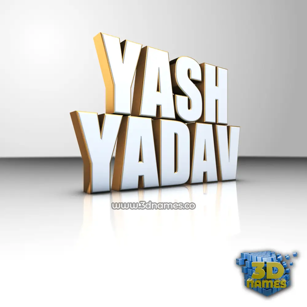 yash yadav in White'n'Gold style - 3D name wallpaper