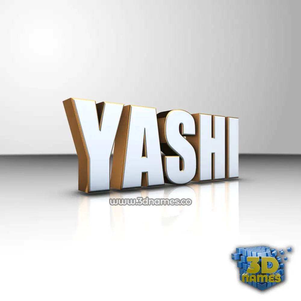 yashi in White'n'Gold style - 3D name wallpaper