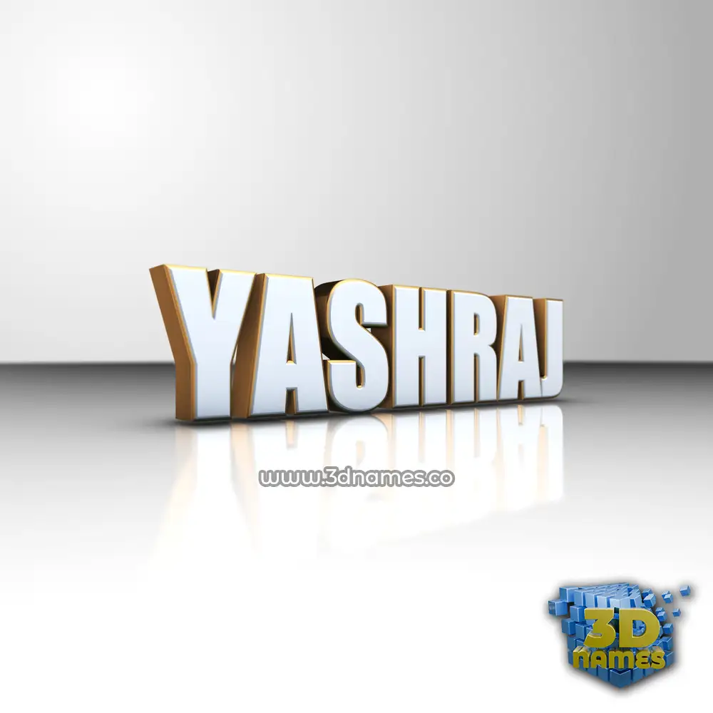 yashraj in White'n'Gold style - 3D name wallpaper
