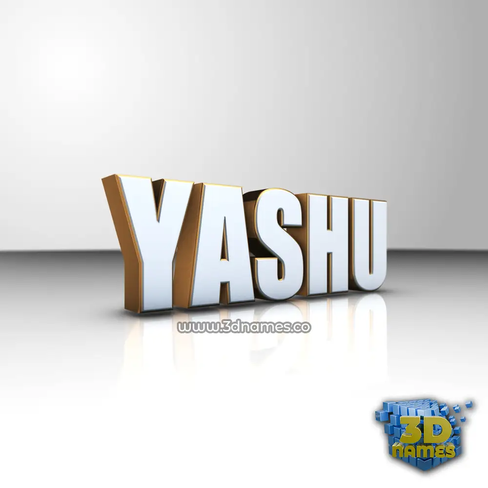 yashu in White'n'Gold style - 3D name wallpaper