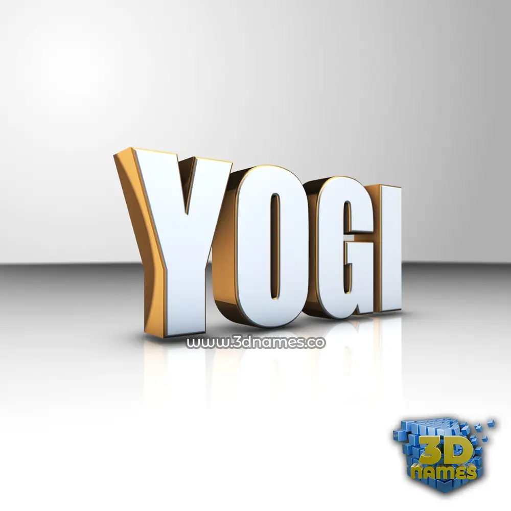 yogi in White'n'Gold style - 3D name wallpaper