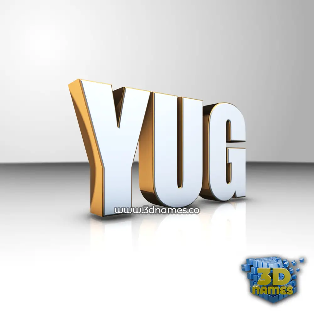 yug in White'n'Gold style - 3D name wallpaper