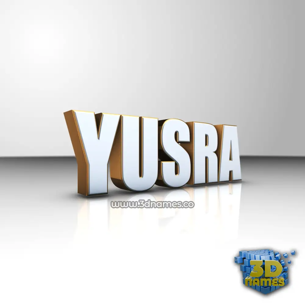 yusra in White'n'Gold style - 3D name wallpaper