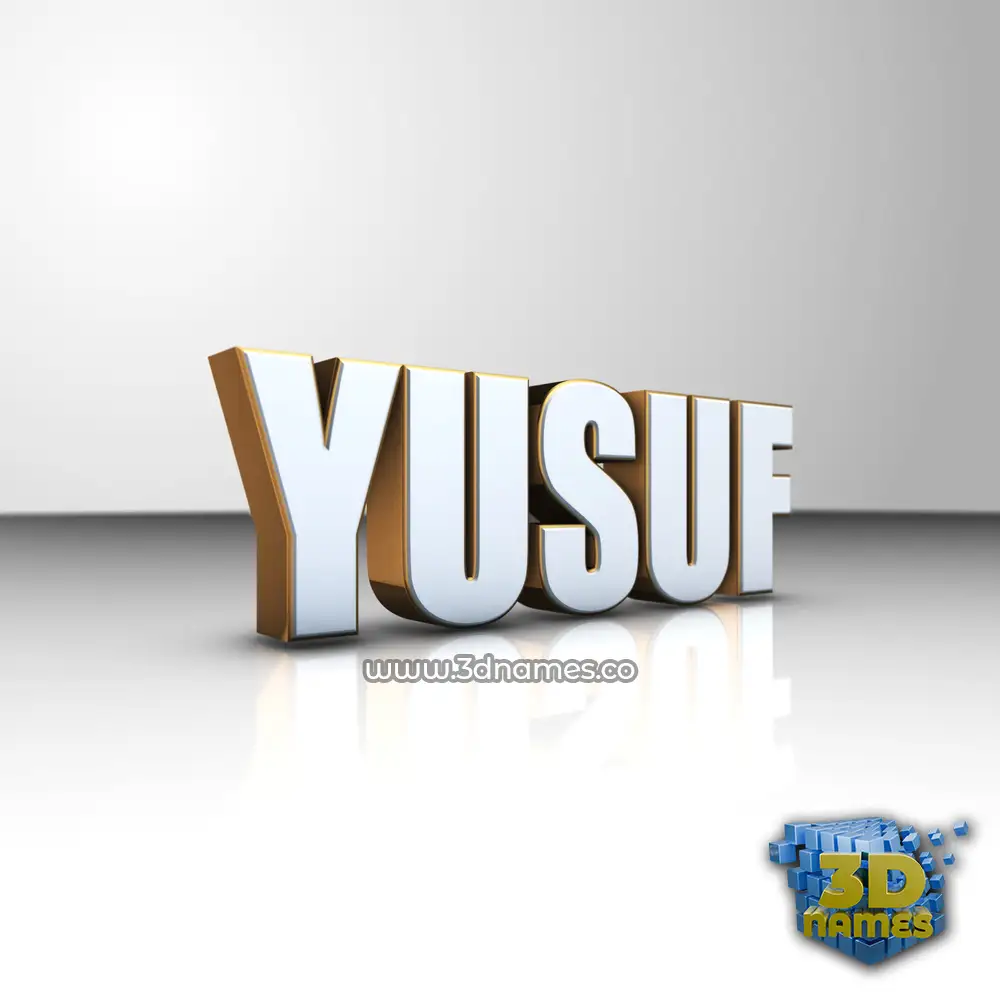 yusuf in White'n'Gold style - 3D name wallpaper