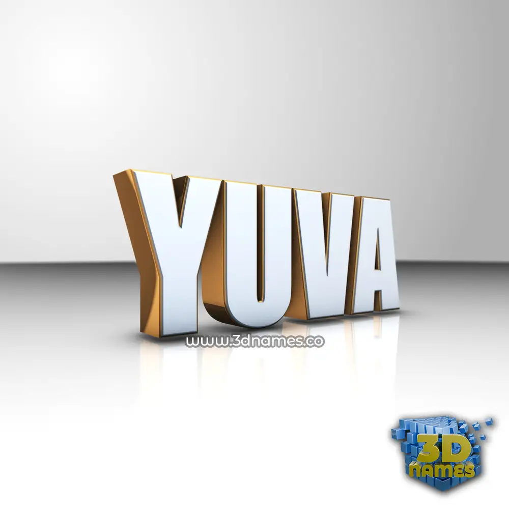 yuva in White'n'Gold style - 3D name wallpaper