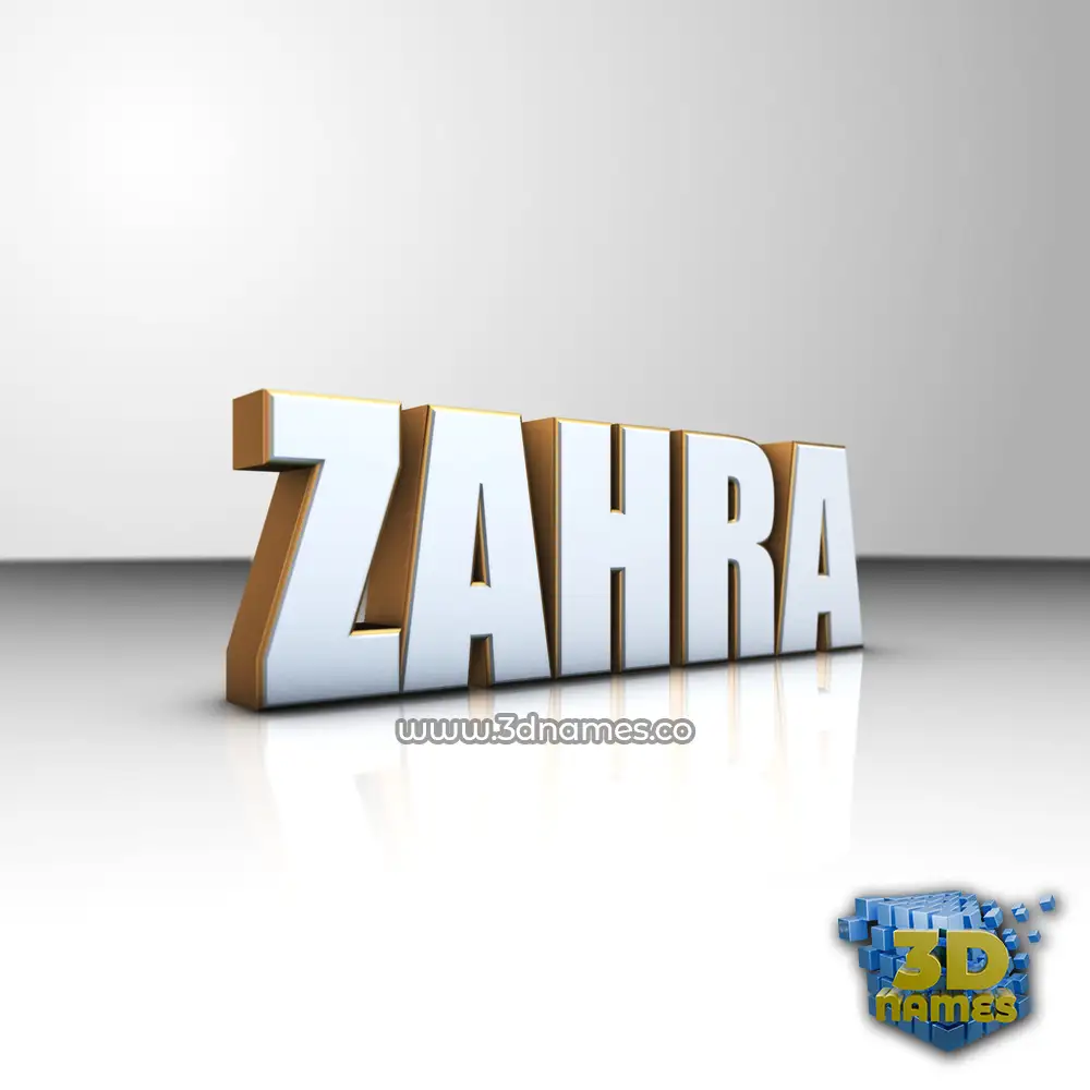zahra in White'n'Gold style - 3D name wallpaper