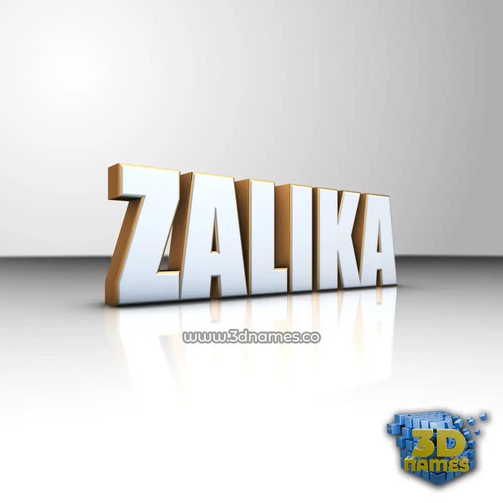 zalika in White'n'Gold style - 3D name wallpaper