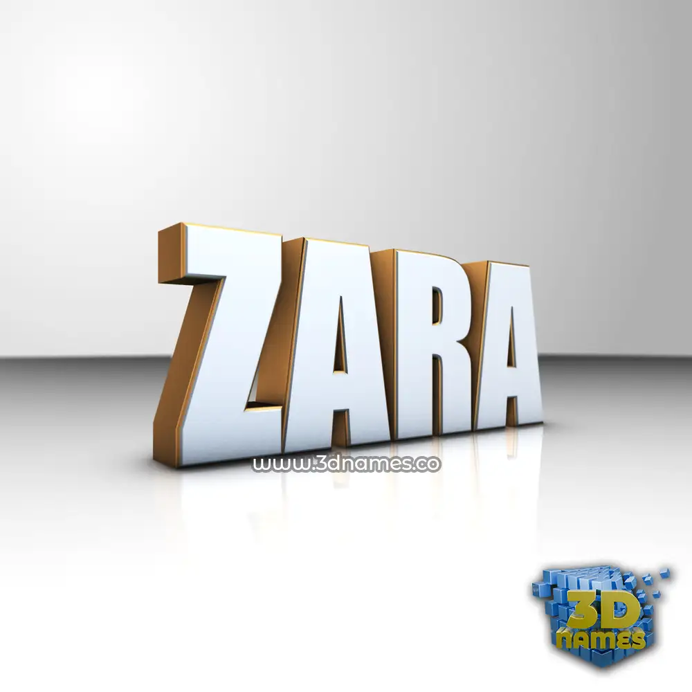 zara in White'n'Gold style - 3D name wallpaper
