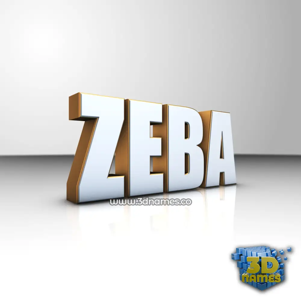 zeba in White'n'Gold style - 3D name wallpaper