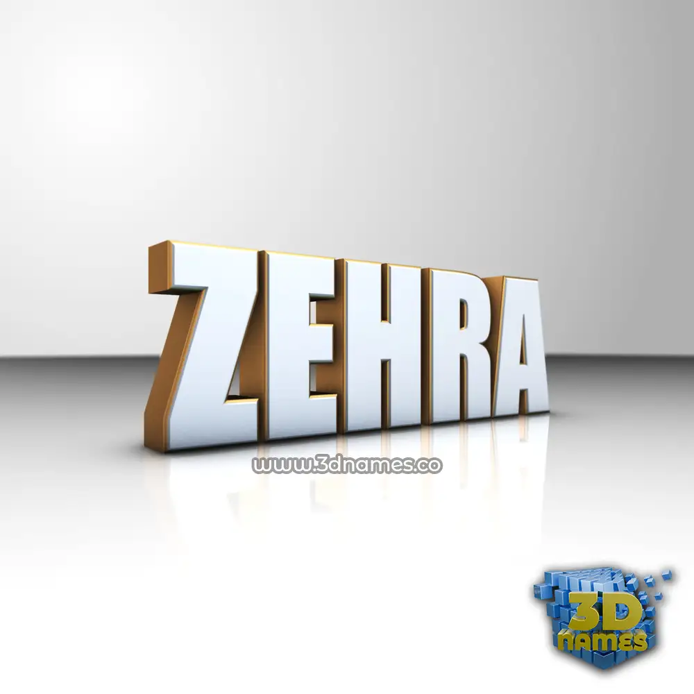 zehra in White'n'Gold style - 3D name wallpaper