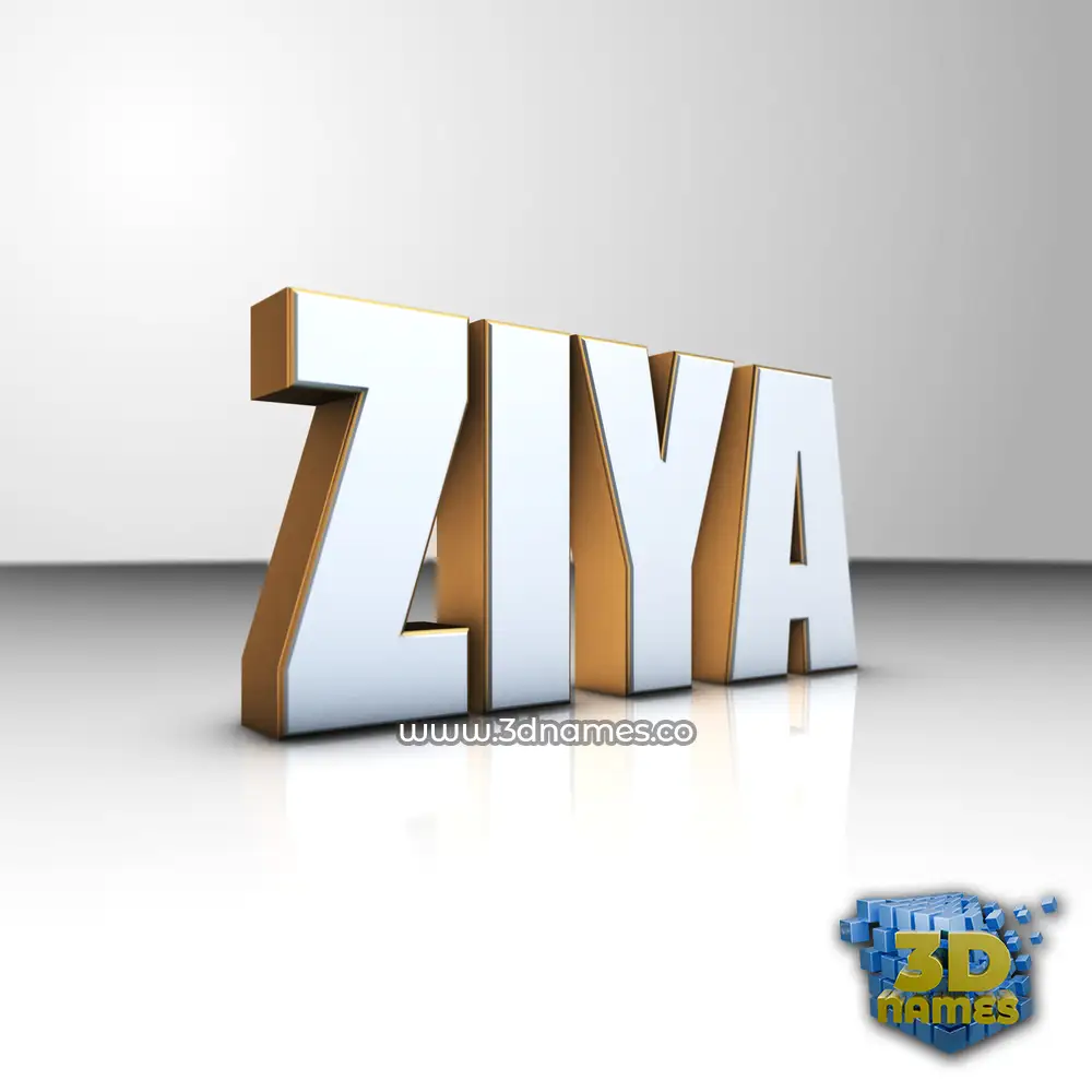 ziya in White'n'Gold style - 3D name wallpaper