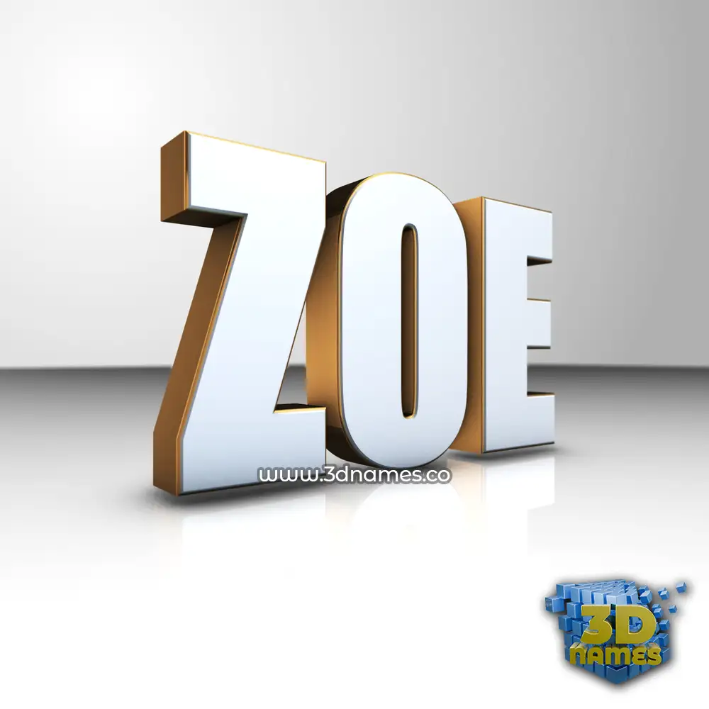zoe in White'n'Gold style - 3D name wallpaper