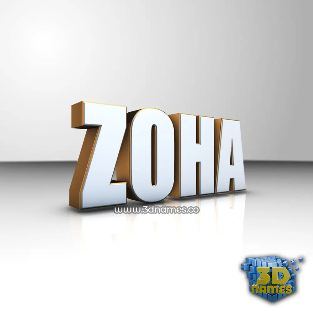 zoha in White'n'Gold style - 3D name wallpaper