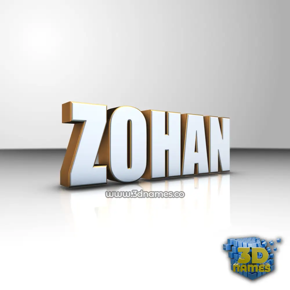 zohan in White'n'Gold style - 3D name wallpaper