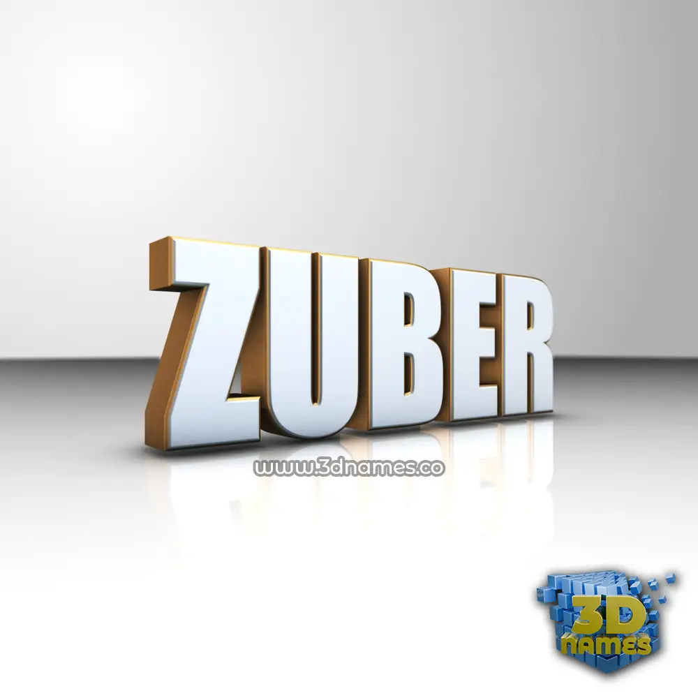 zuber in White'n'Gold style - 3D name wallpaper