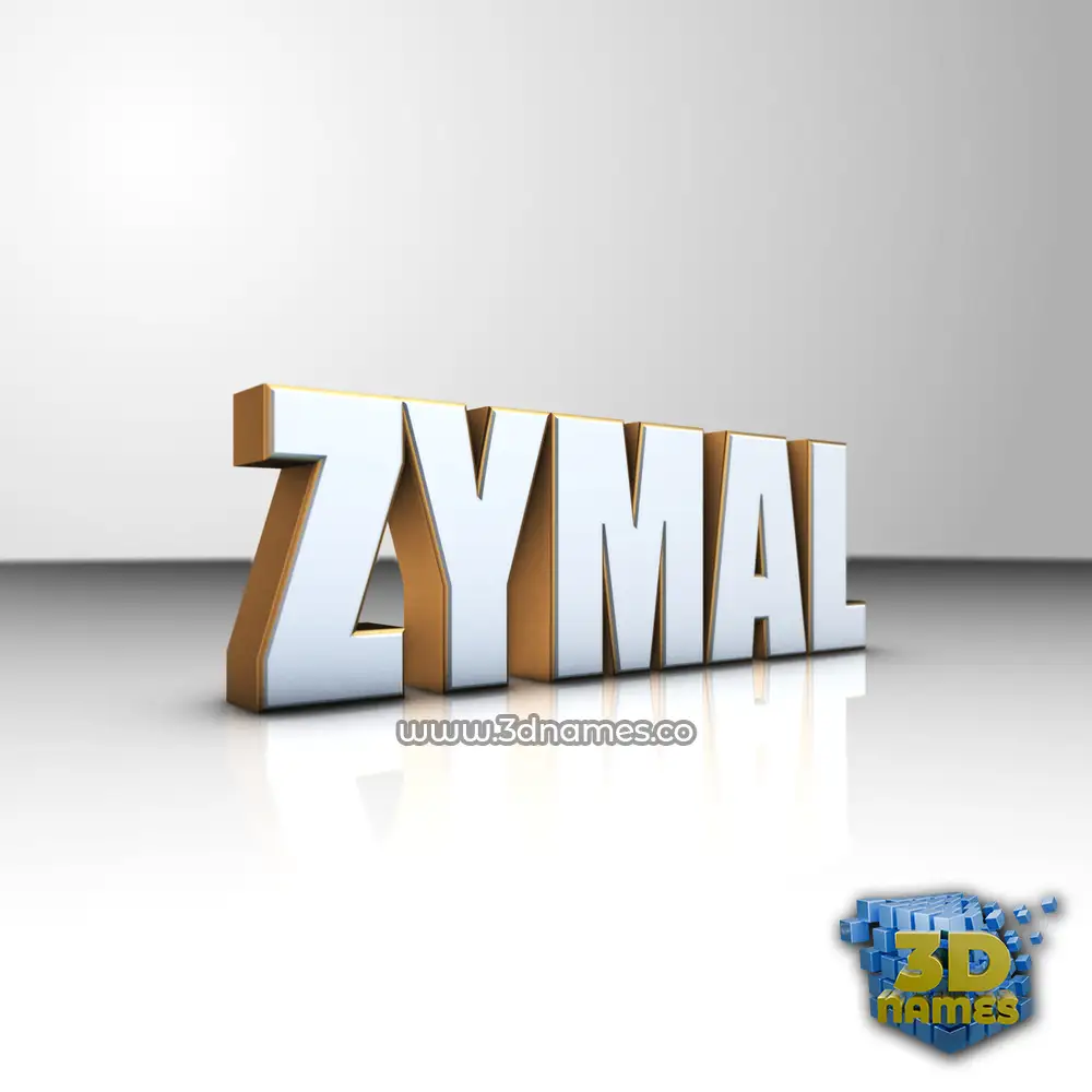 zymal in White'n'Gold style - 3D name wallpaper