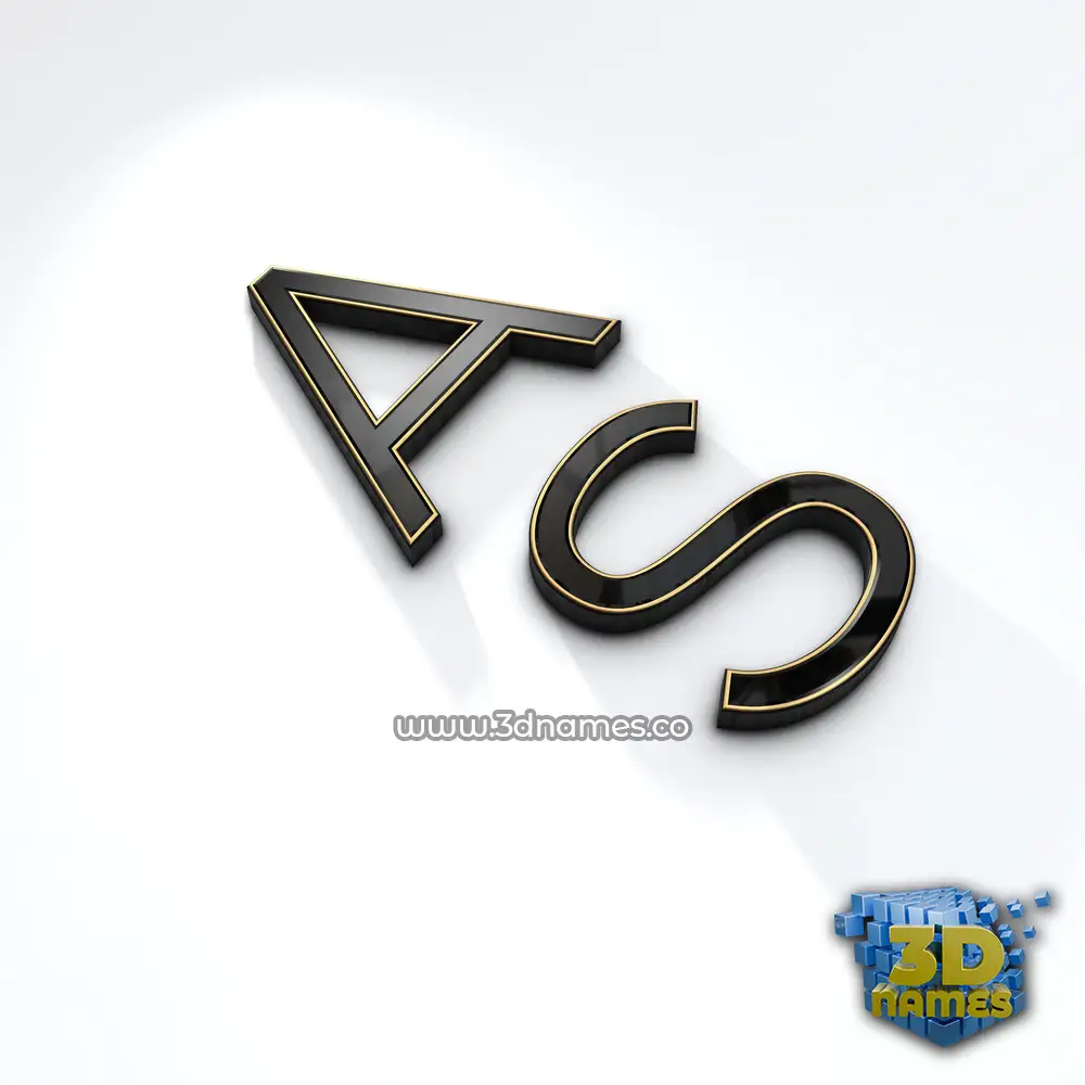 a s in Black'n'White style - 3D name wallpaper