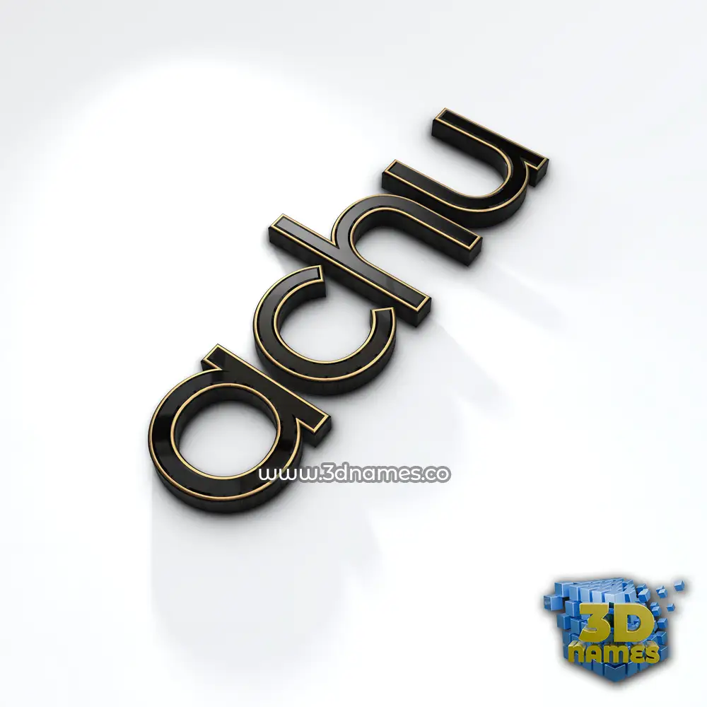 achu in Black'n'White style - 3D name wallpaper