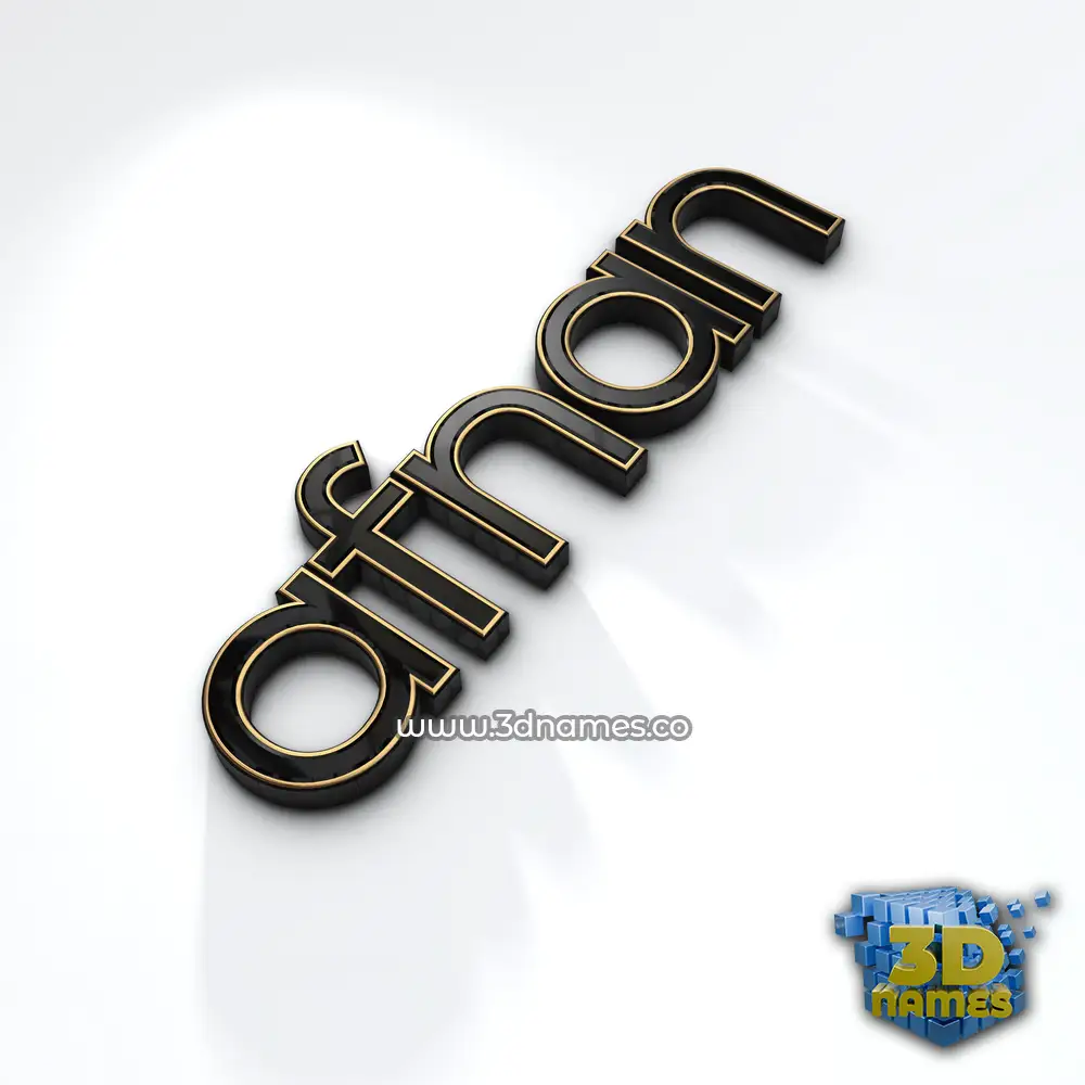 afnan in Black'n'White style - 3D name wallpaper
