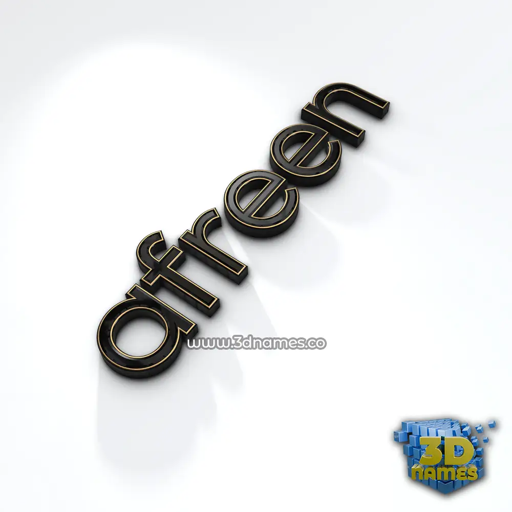 afreen in Black'n'White style - 3D name wallpaper