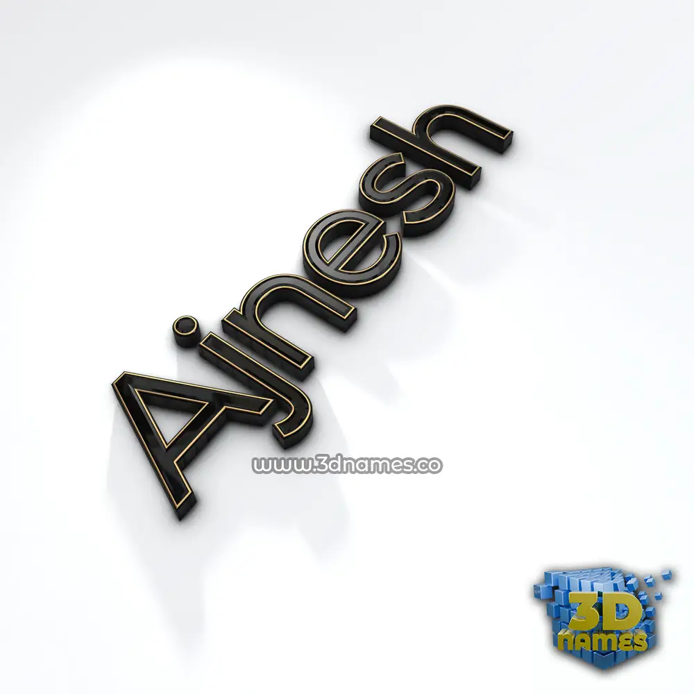 ajnesh in Black'n'White style - 3D name wallpaper