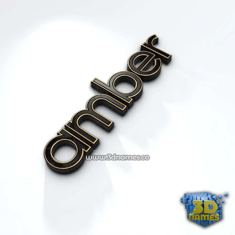 amber in Black'n'White style - 3D name wallpaper
