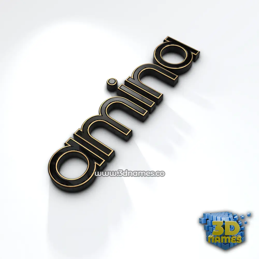 amina in Black'n'White style - 3D name wallpaper