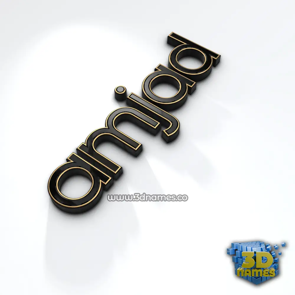 amjad in Black'n'White style - 3D name wallpaper