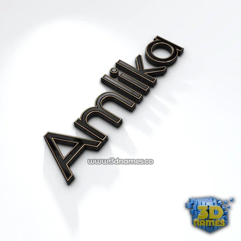 amlika in Black'n'White style - 3D name wallpaper
