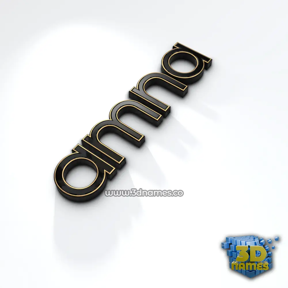 amna in Black'n'White style - 3D name wallpaper
