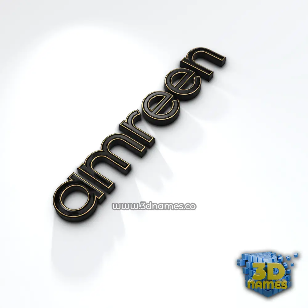 amreen in Black'n'White style - 3D name wallpaper