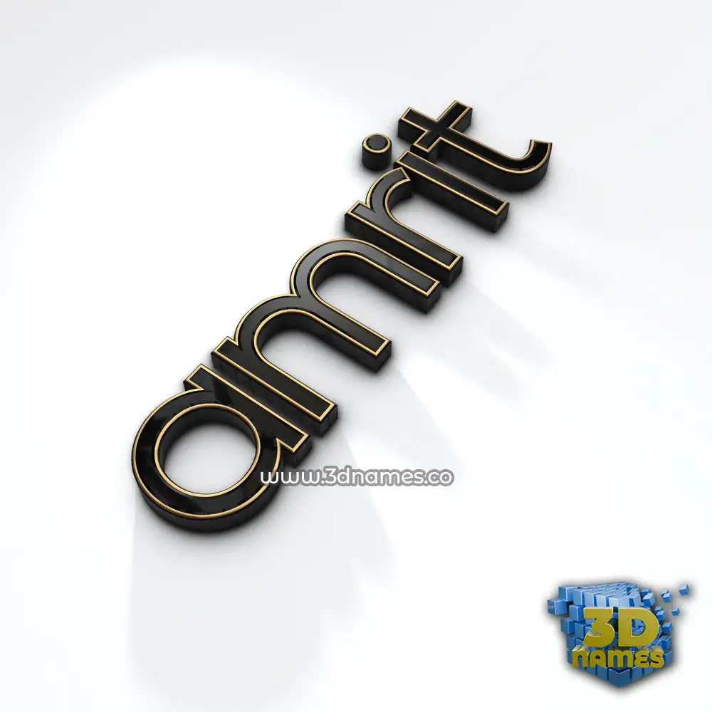 amrit in Black'n'White style - 3D name wallpaper