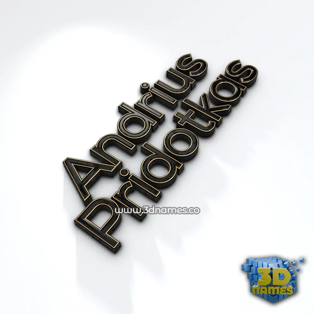 andrius pridotkas in Black'n'White style - 3D name wallpaper