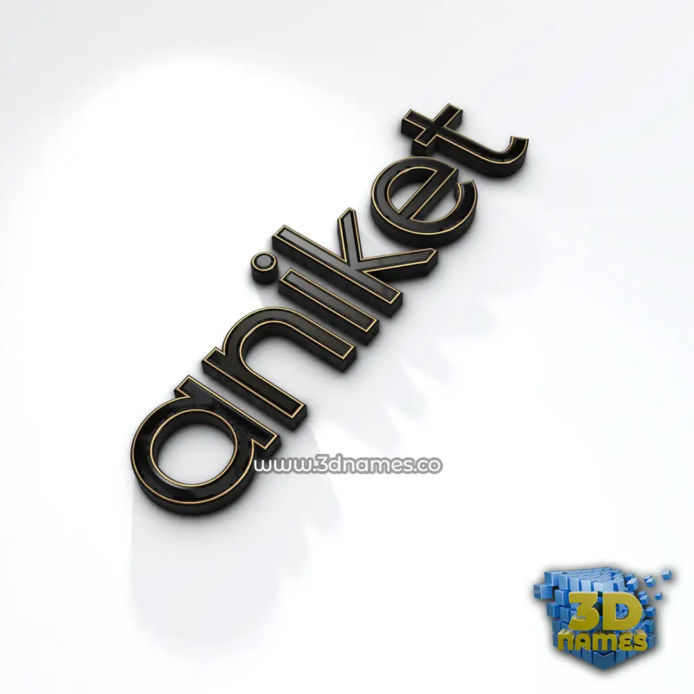 aniket in Black'n'White style - 3D name wallpaper